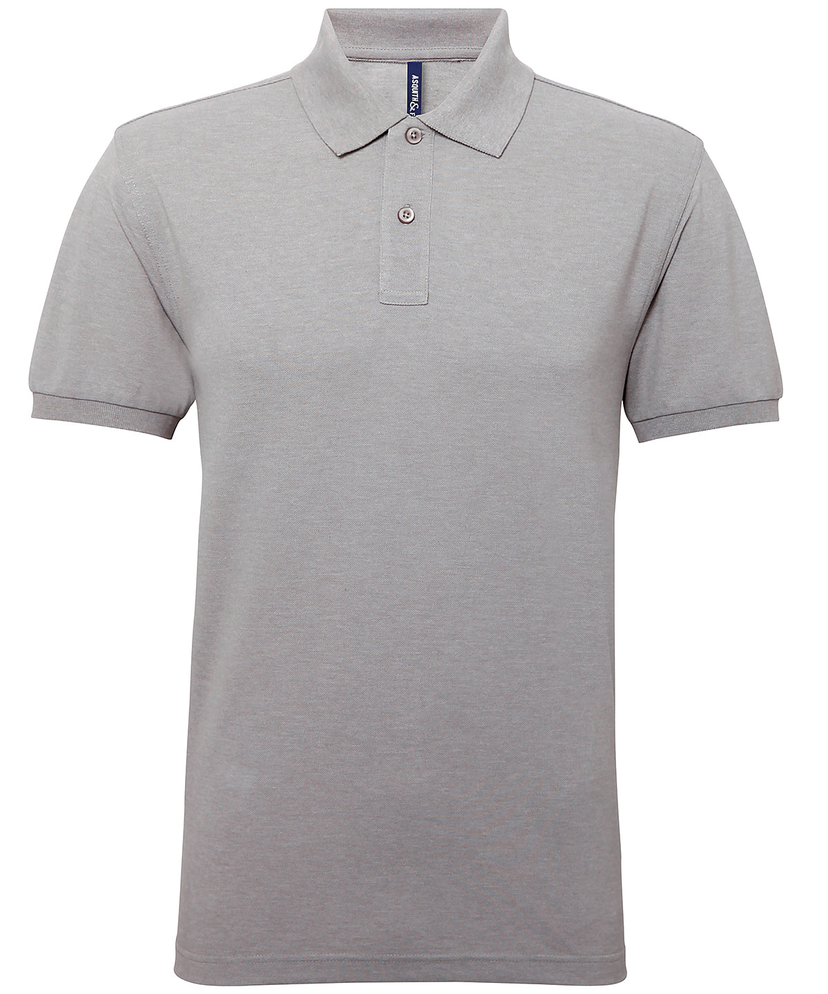 Asquith & Fox Men’s Polycotton Blend Polo - Heather Grey