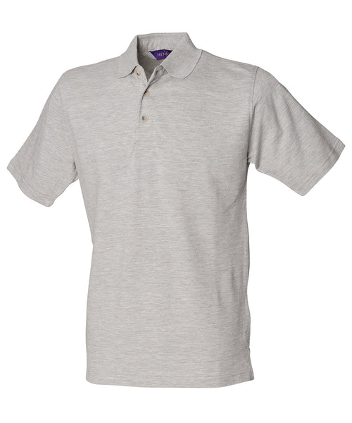Henbury Classic Cotton Piqué Polo With Stand-up Collar - Heather Grey