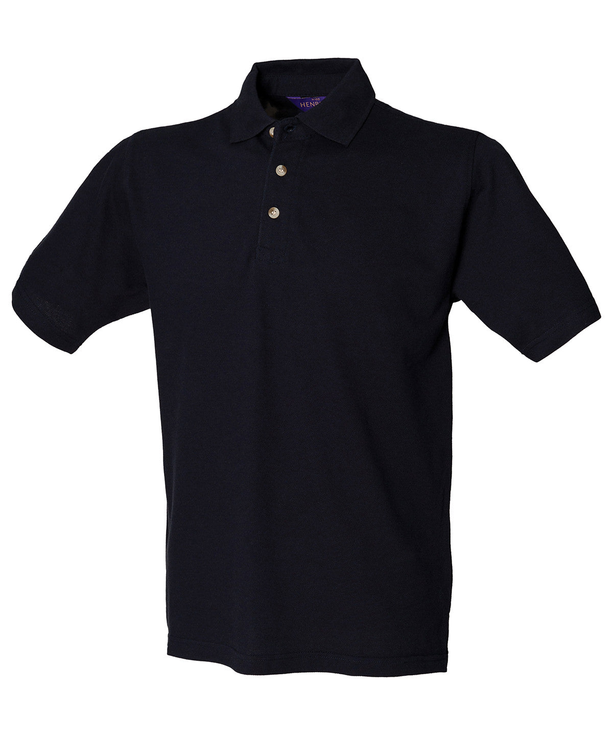 Henbury Classic Cotton Piqué Polo With Stand-up Collar - Navy