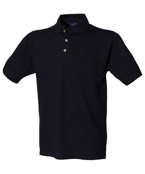 Henbury Classic Cotton Piqué Polo With Stand-up Collar - Navy