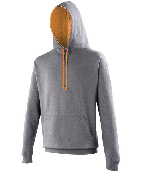 AWDis Just Hoods Varsity Hoodie - Charcoal/Orange Crush