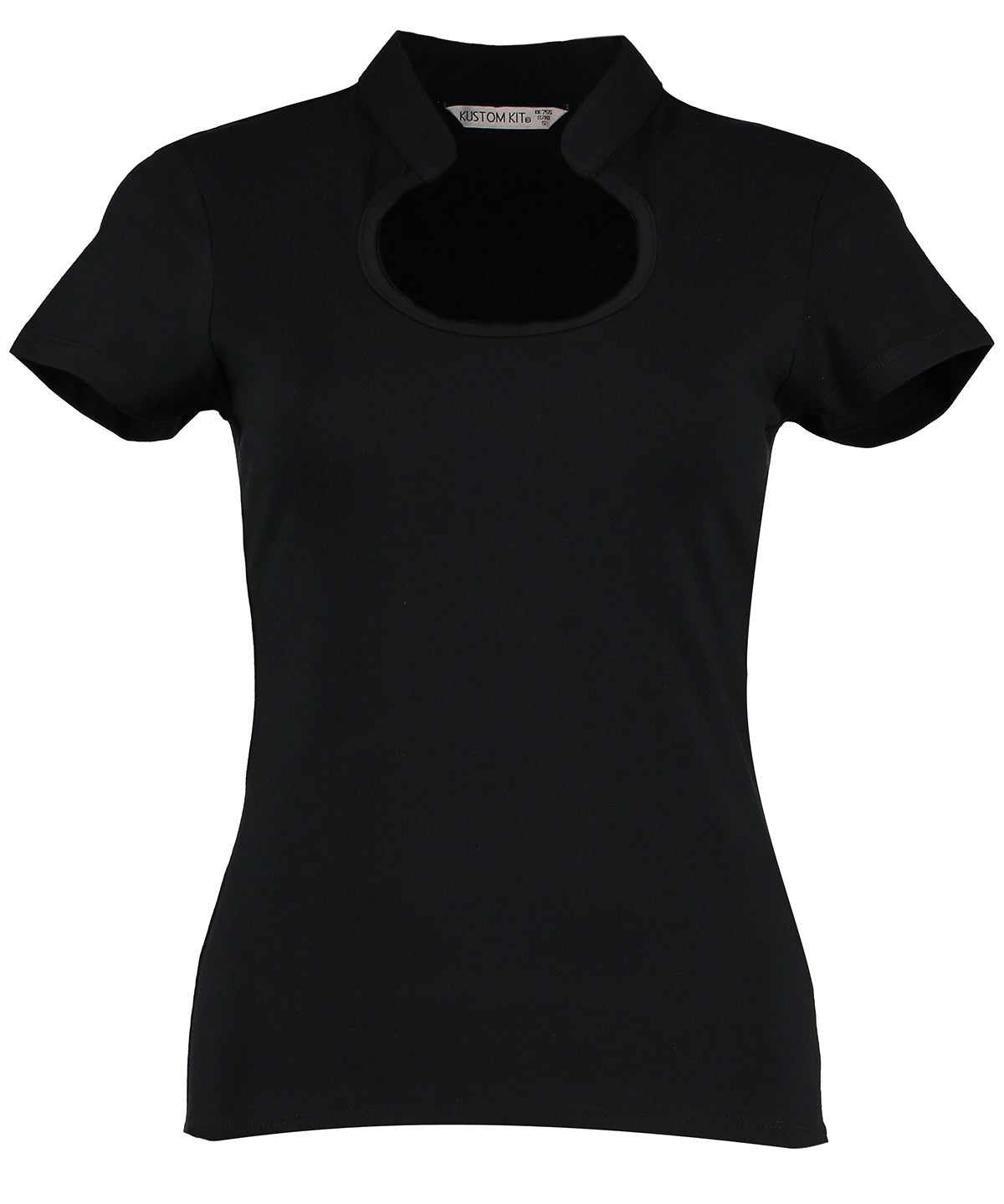 Kustom Kit Women's Corporate Top Keyhole Neck (regular Fit) - Black