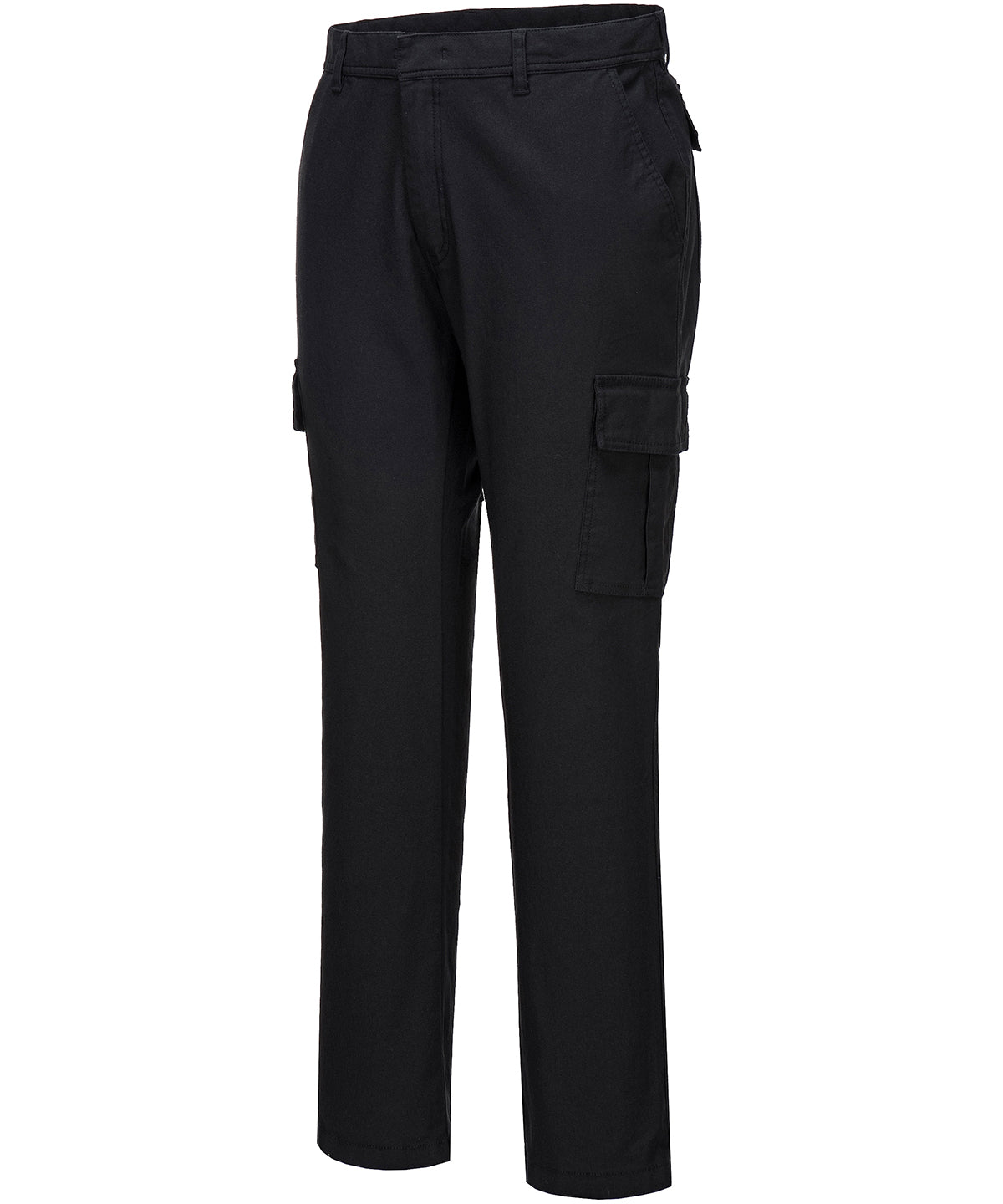 Portwest Stretch Slim Combat Trousers (S231) Slim Fit - Black