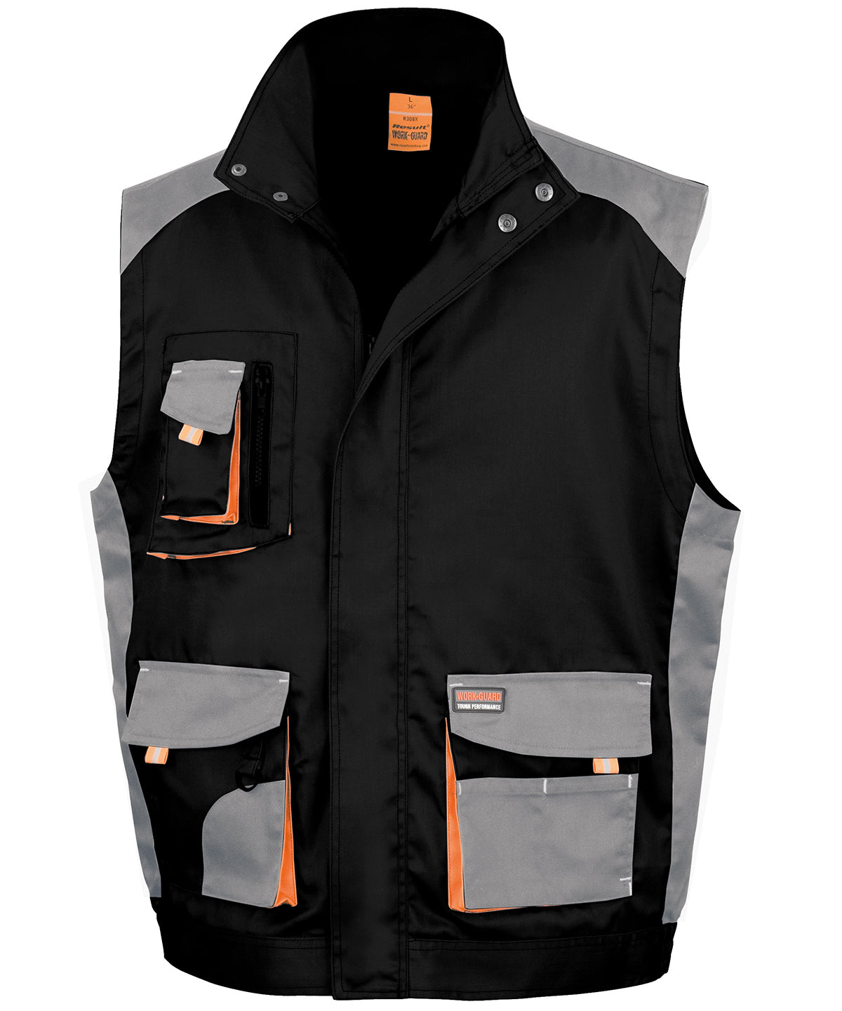 Result Workguard Work-Guard Lite Gilet - Black/Grey/Orange