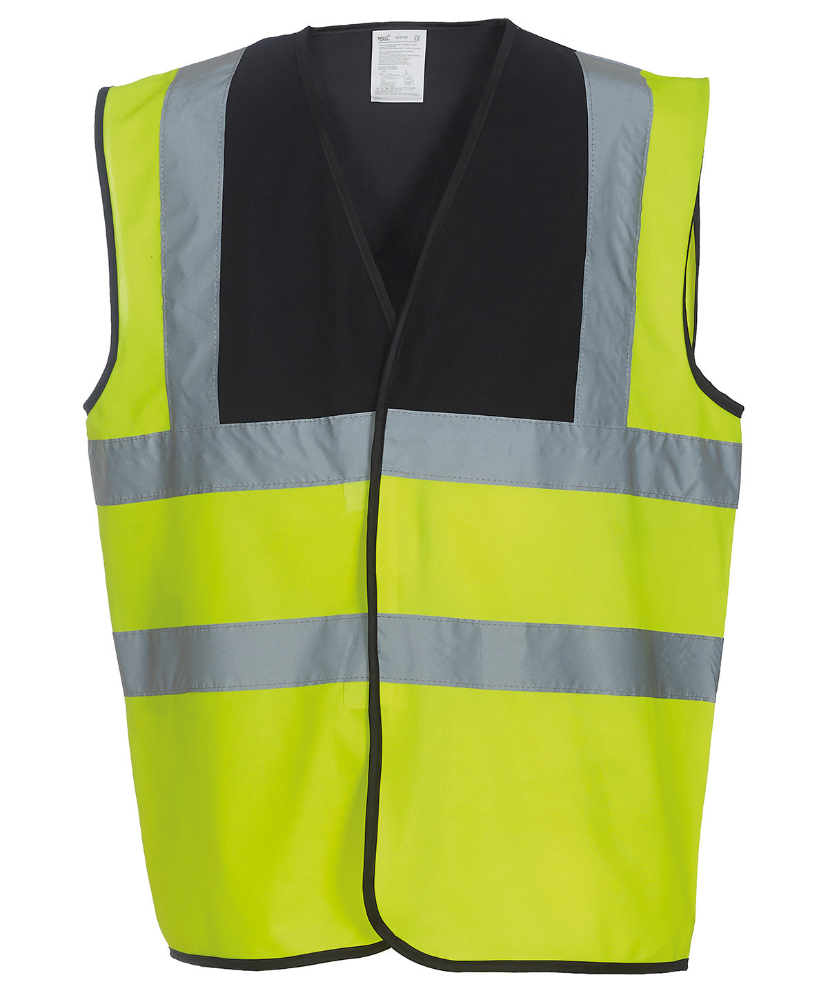Yoko Hi-vis 2-band-and-braces Waistcoat (HVW100) - Black Yoke/Yellow
