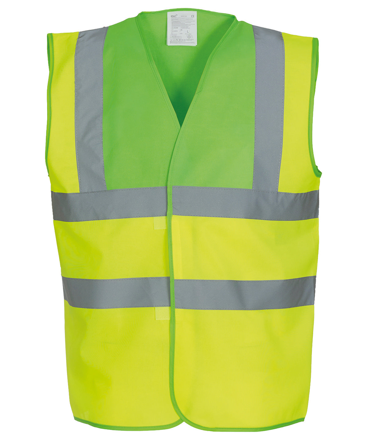 Yoko Hi-vis 2-band-and-braces Waistcoat (HVW100) - Lime Yoke/Yellow