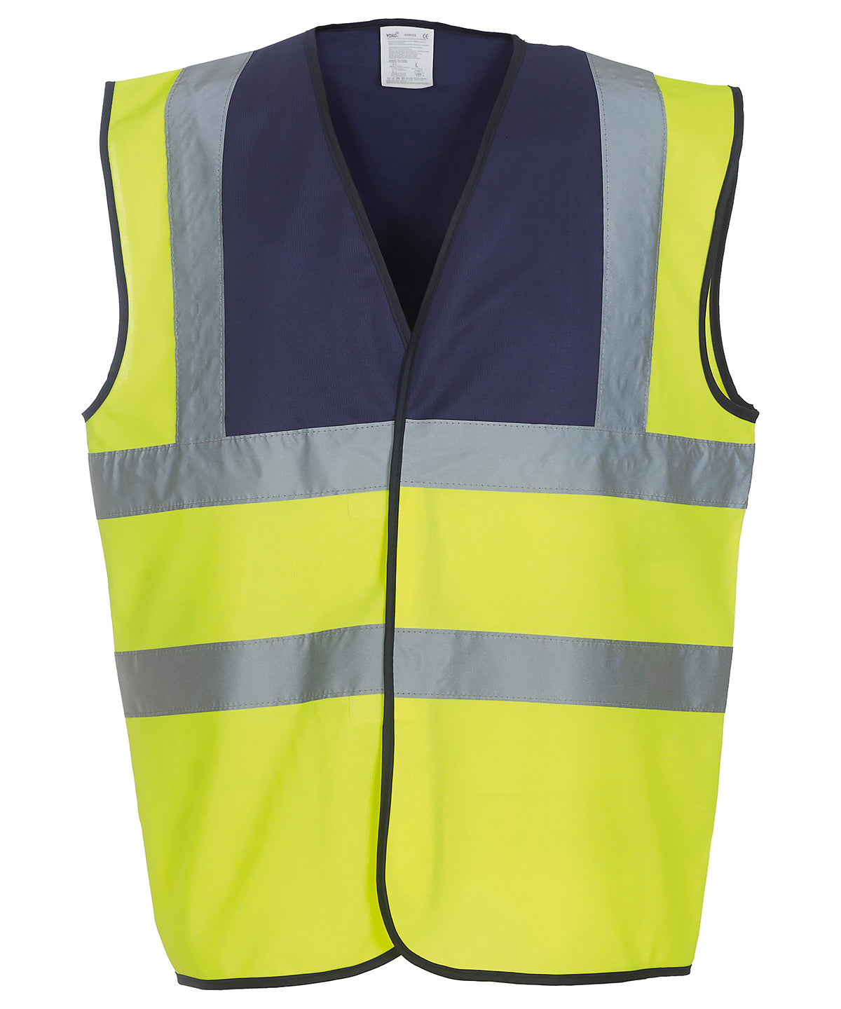 Yoko Hi-vis 2-band-and-braces Waistcoat (HVW100) - Navy Yoke/Yellow