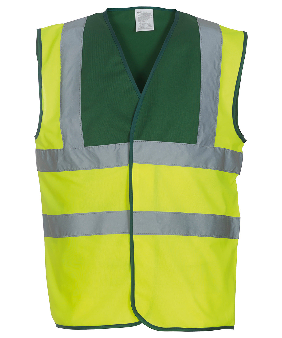 Yoko Hi-vis 2-band-and-braces Waistcoat (HVW100) - Paramedic Green/Yellow