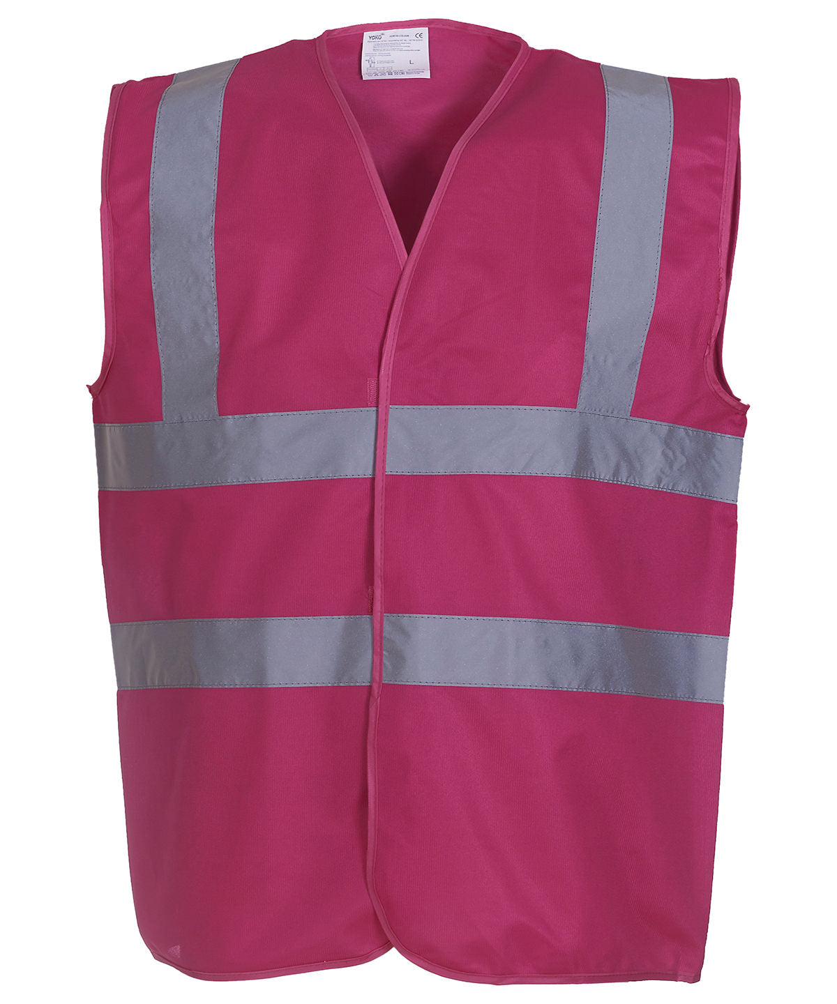 Yoko Hi-vis 2-band-and-braces Waistcoat (HVW100) - Raspberry