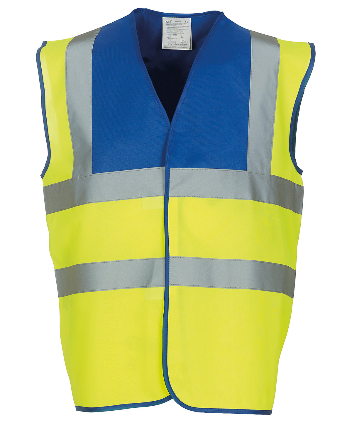 Yoko Hi-vis 2-band-and-braces Waistcoat (HVW100) - Royal Yoke/Yellow