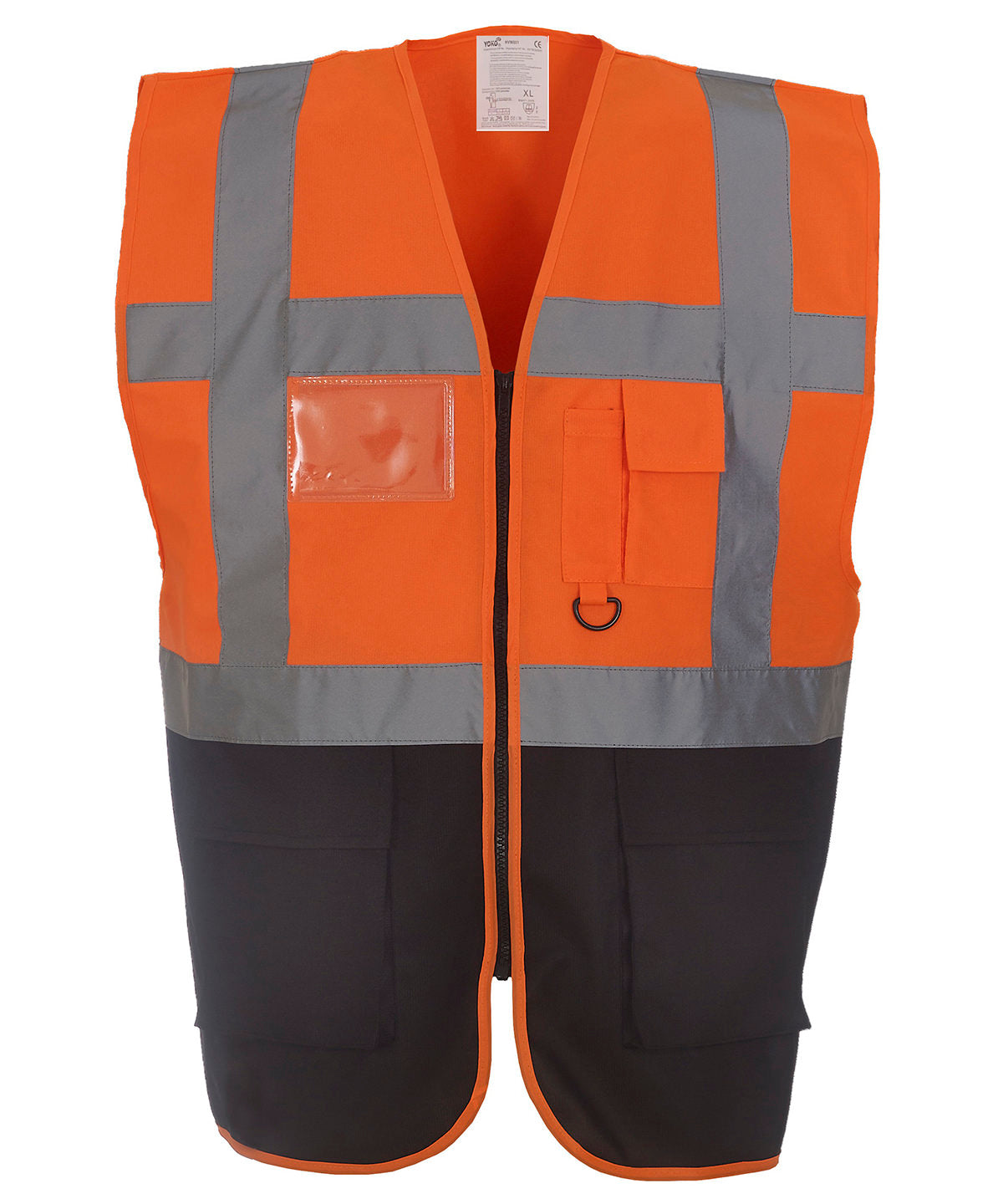 Yoko Multifunctional Executive Hi-vis Waistcoat (HVW801) - Orange/Black