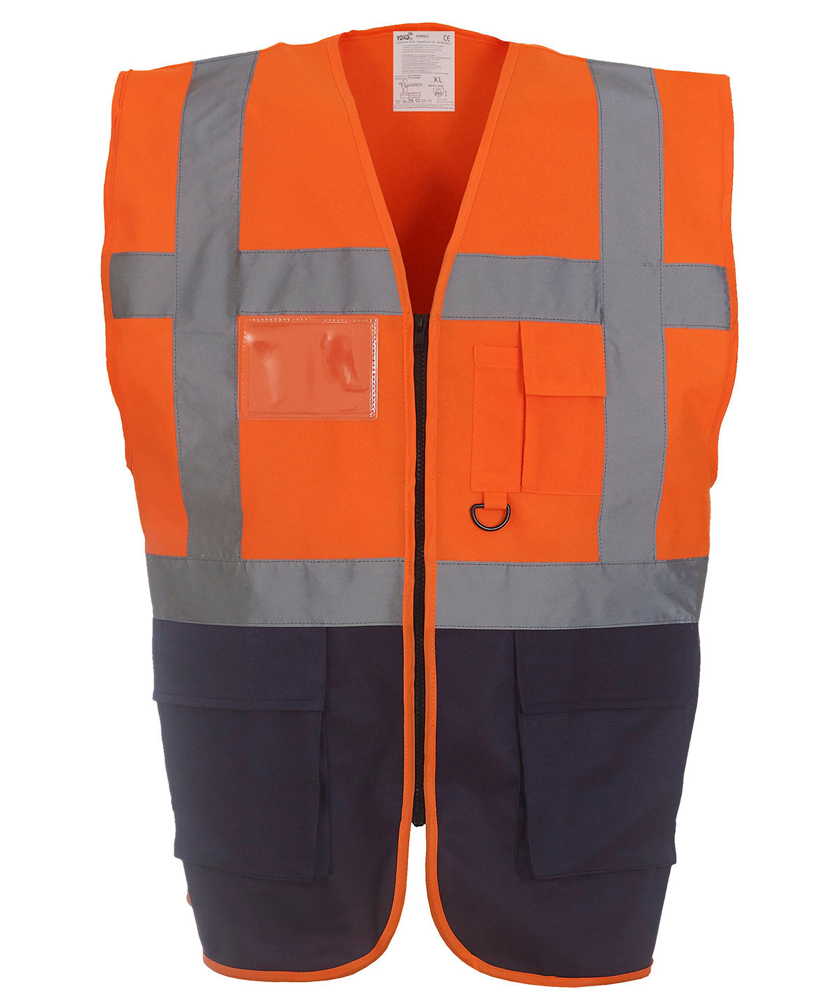 Yoko Multifunctional Executive Hi-vis Waistcoat (HVW801) - Orange/Navy