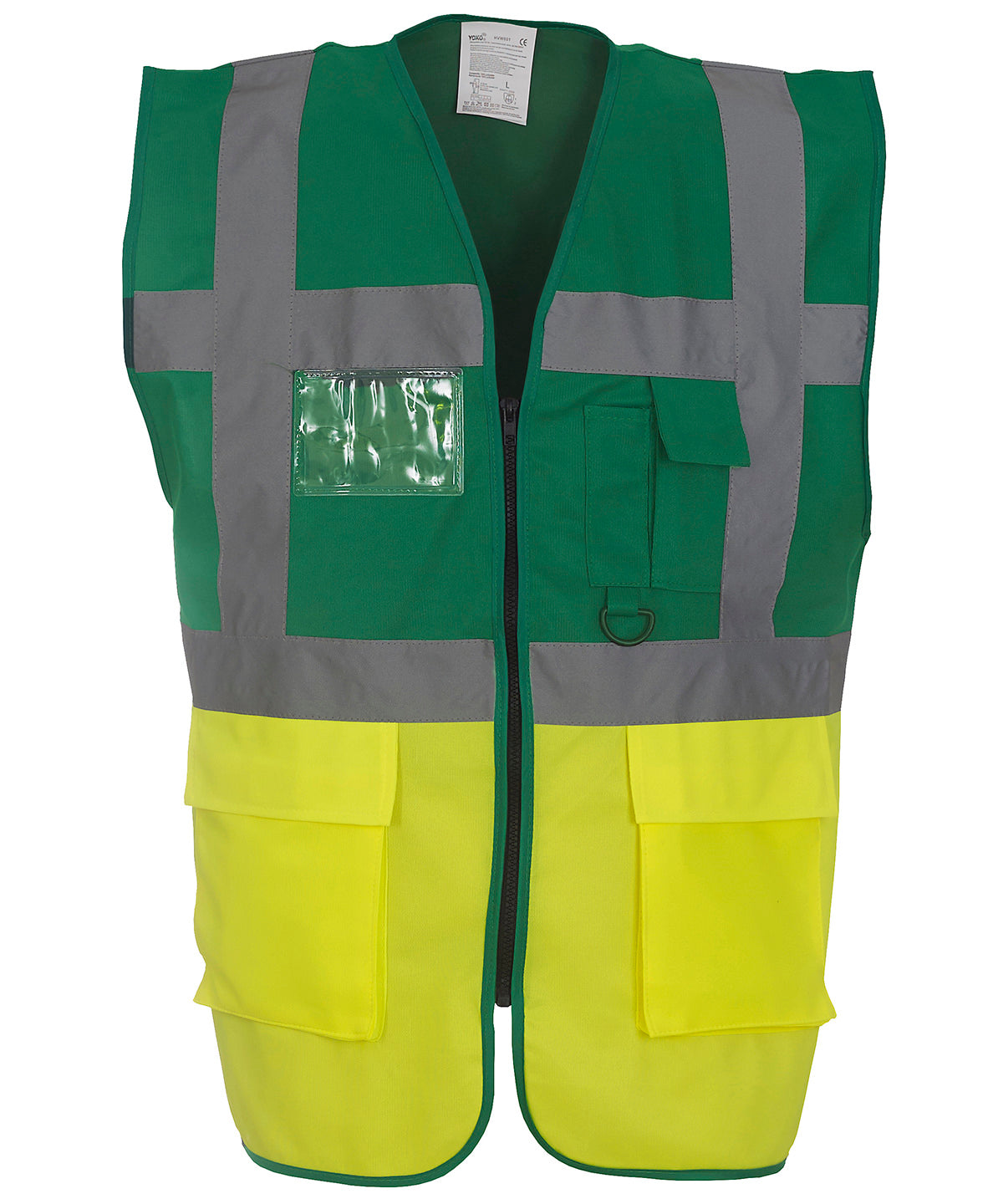 Yoko Multifunctional Executive Hi-vis Waistcoat (HVW801) - Paramedic Green/Yellow