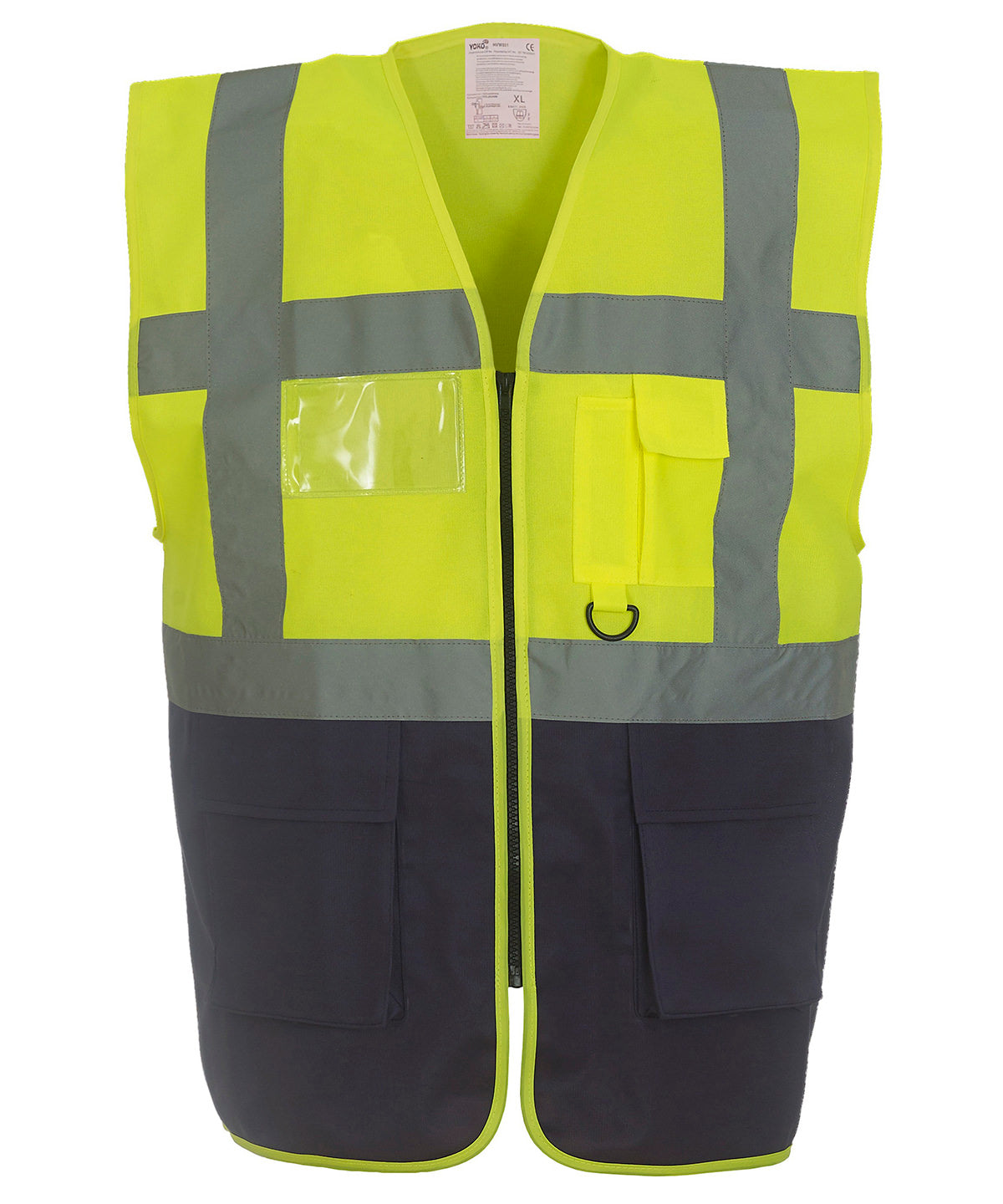 Yoko Multifunctional Executive Hi-vis Waistcoat (HVW801) - Yellow/Navy