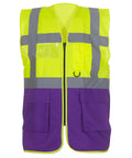 Yoko Multifunctional Executive Hi-vis Waistcoat (HVW801) - Yellow/Purple