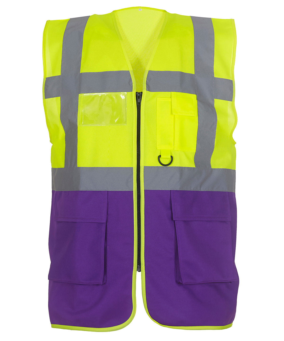 Yoko Multifunctional Executive Hi-vis Waistcoat (HVW801) - Yellow/Purple