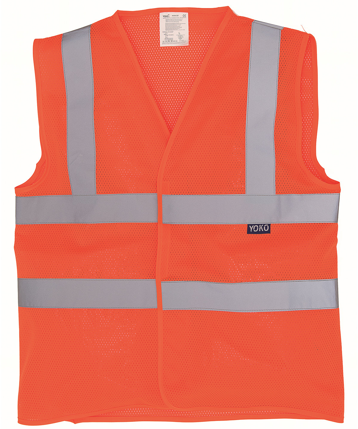 Yoko Top Cool Open Mesh 2-band-and-braces Waistcoat (HVW120) - Orange
