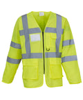Yoko Hi-vis Executive Long Sleeve Waistcoat (HVJ800) - Yellow