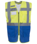Yoko Hi-vis Top Cool Open-mesh Executive Waistcoat (HVW820) - Yellow/Royal Blue