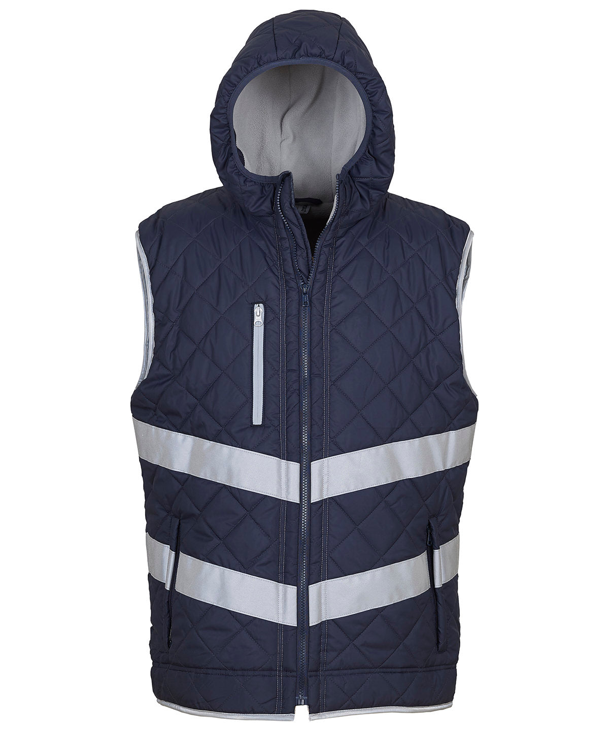 Yoko Hi-vis Kensington Hooded Gilet (HV007) - Navy
