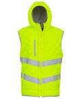 Yoko Hi-vis Kensington Hooded Gilet (HV007) - Yellow