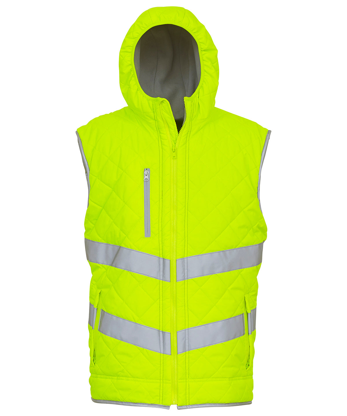 Yoko Hi-vis Kensington Hooded Gilet (HV007) - Yellow