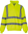 Yoko Hi-vis ¼ Zip Sweatshirt (HVK06) - Yellow