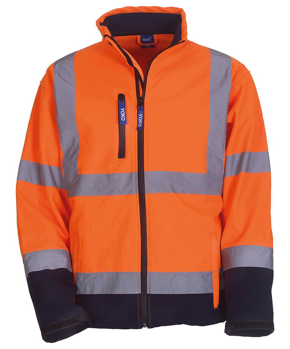 Yoko Hi-vis Softshell Jacket (HVK09) - Orange/Navy