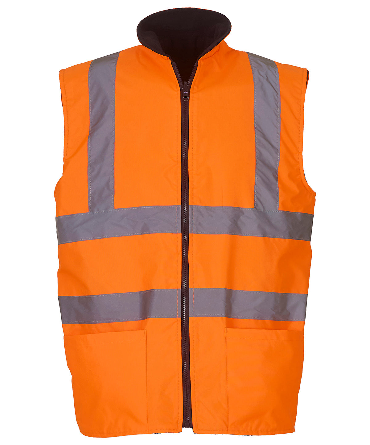 Yoko Hi-vis Reversible Fleece Bodywarmer (HV008F) - Orange