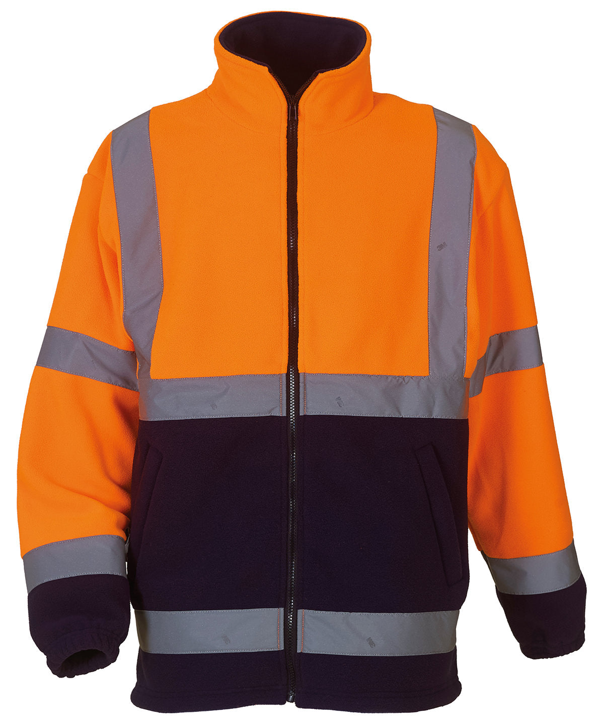 Yoko Hi-vis Heavyweight Fleece Jacket (HVK08) - Orange/Navy