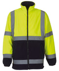 Yoko Hi-vis Heavyweight Fleece Jacket (HVK08) - Yellow/Navy