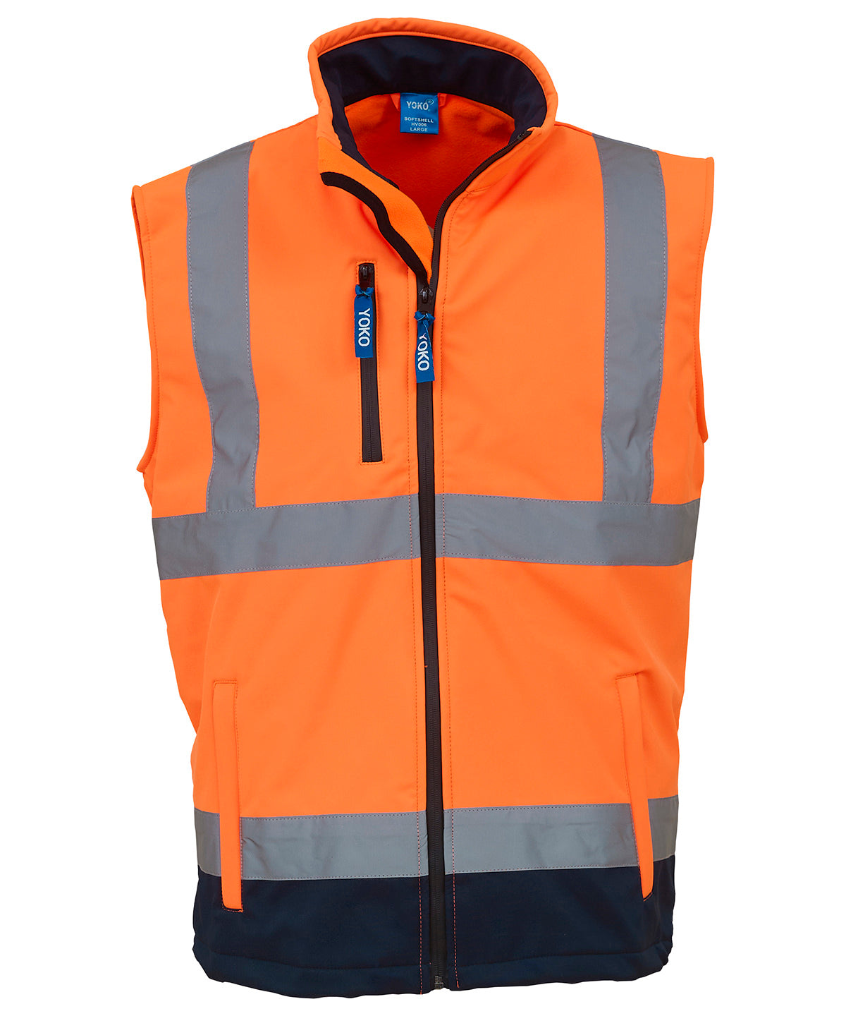 Yoko Hi-vis Softshell Gilet (HV006) - Orange/Navy