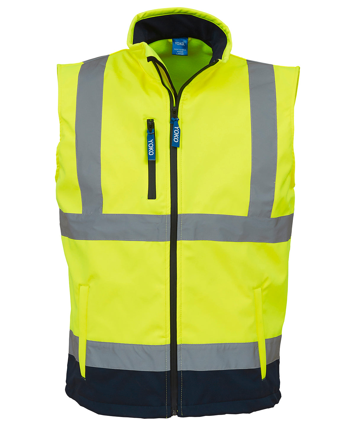 Yoko Hi-vis Softshell Gilet (HV006) - Yellow/Navy