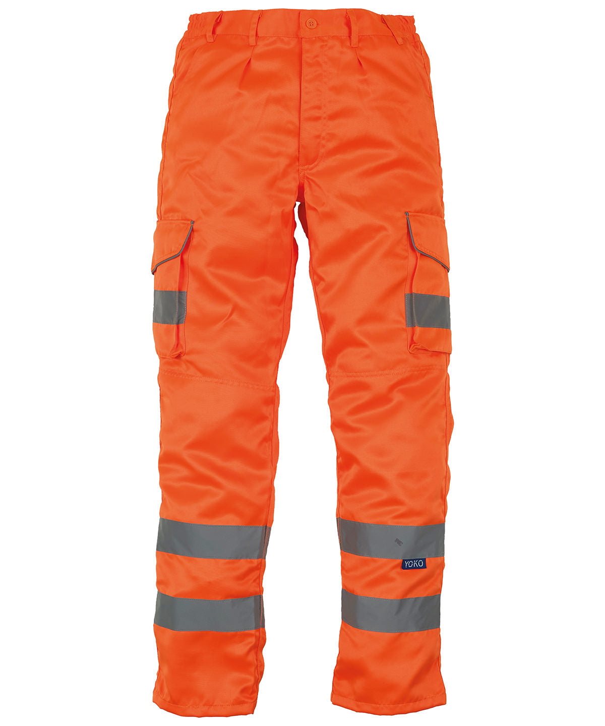 Yoko Hi-vis Polycotton Cargo Trousers With Kneepad Pockets (HV018T/3M) - Orange