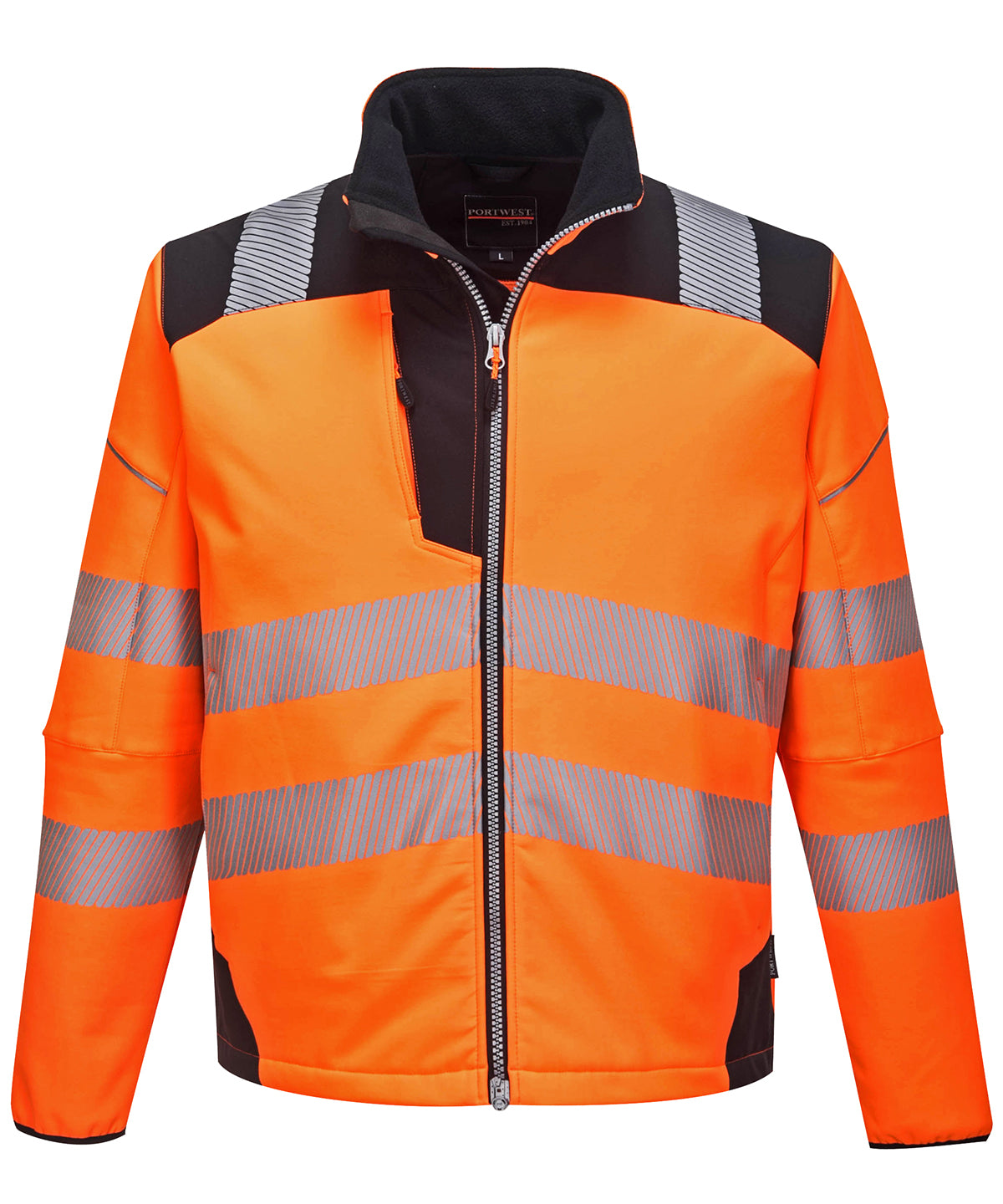 Portwest PW3 Hi-vis Softshell Jacket (T402) - Orange/Black