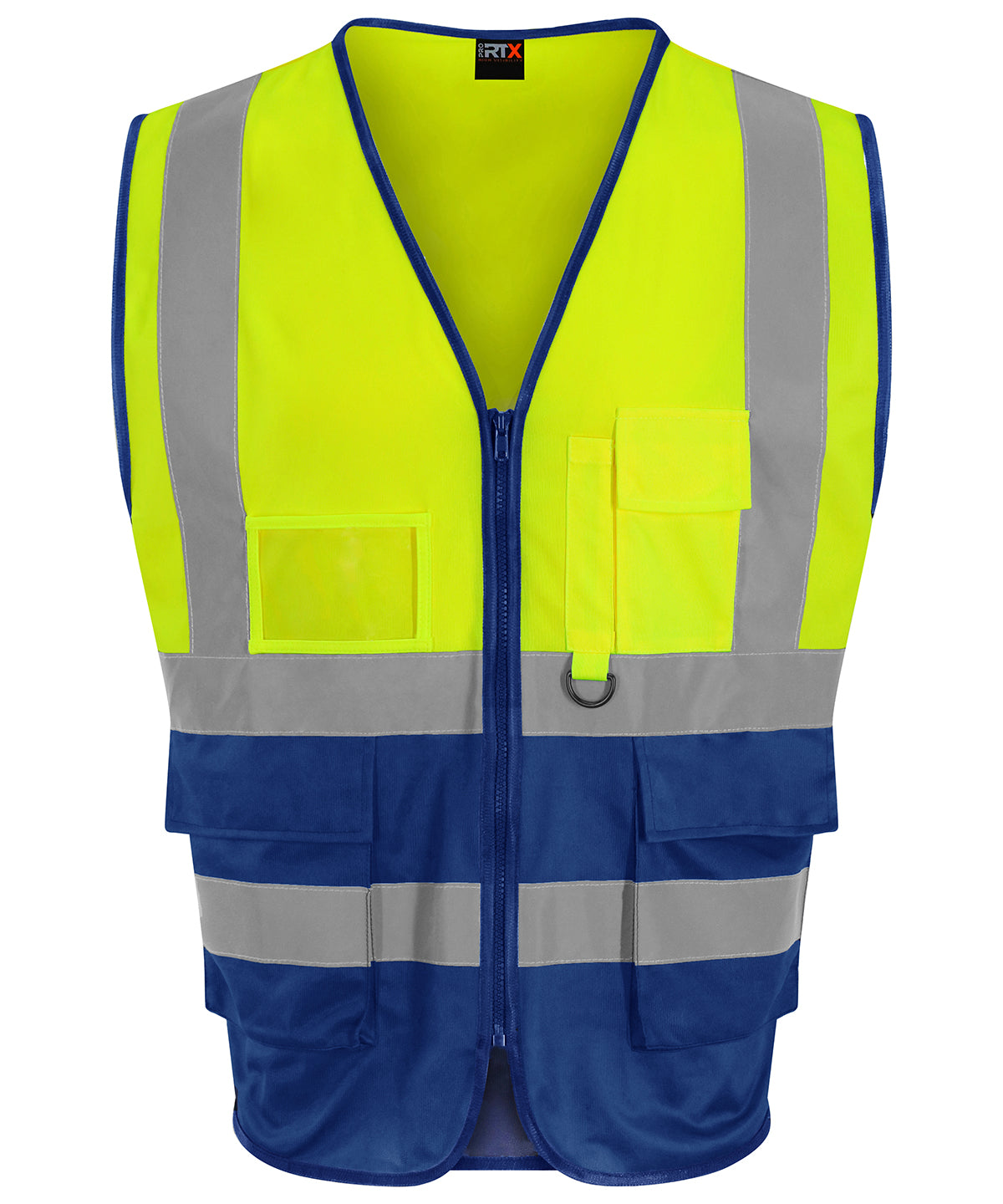 Pro RTX High Visibility Executive Waistcoat - HV Yellow/Royal Blue