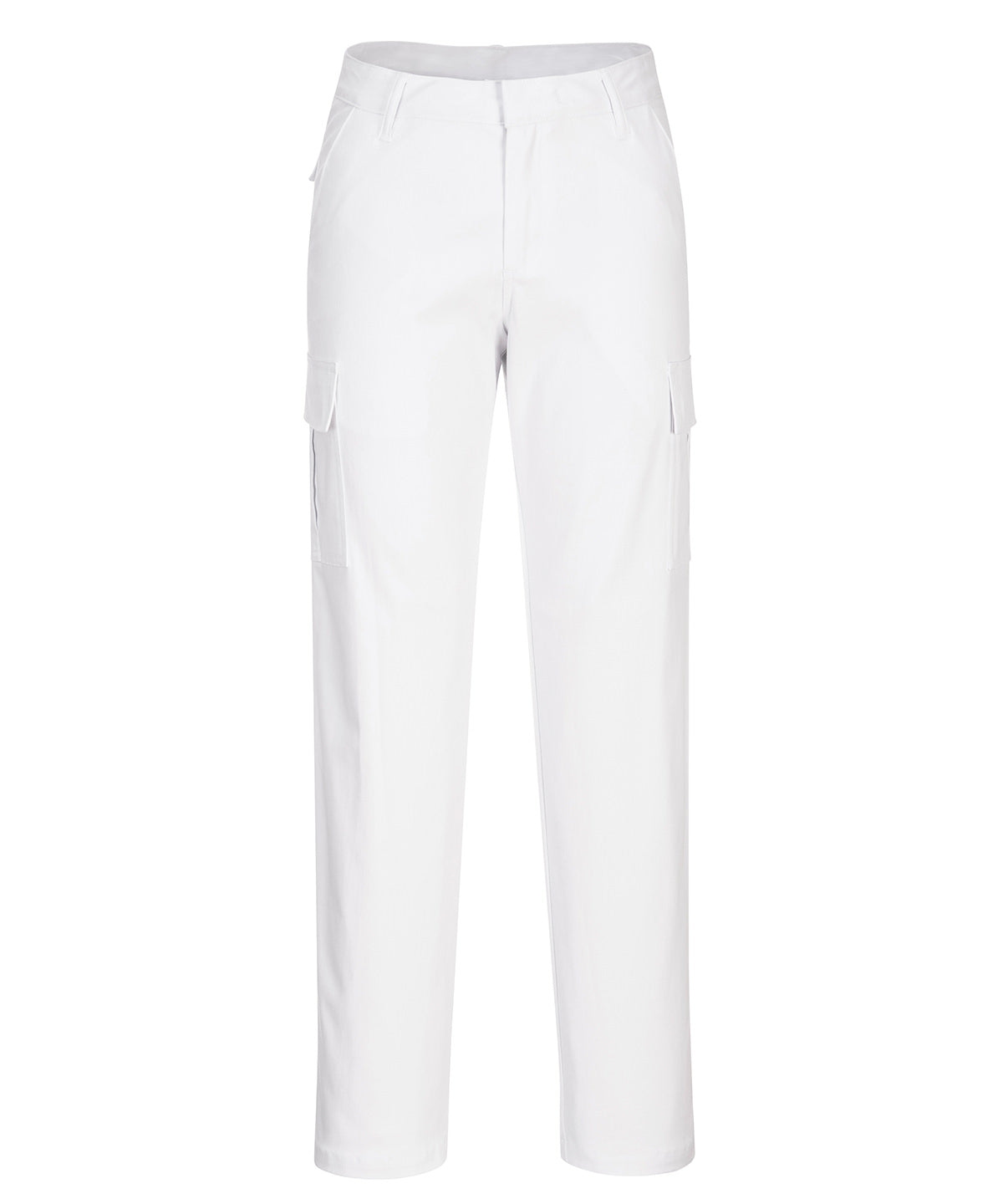 Portwest Women's Stretch Cargo Trousers (S233) Slim Fit - White