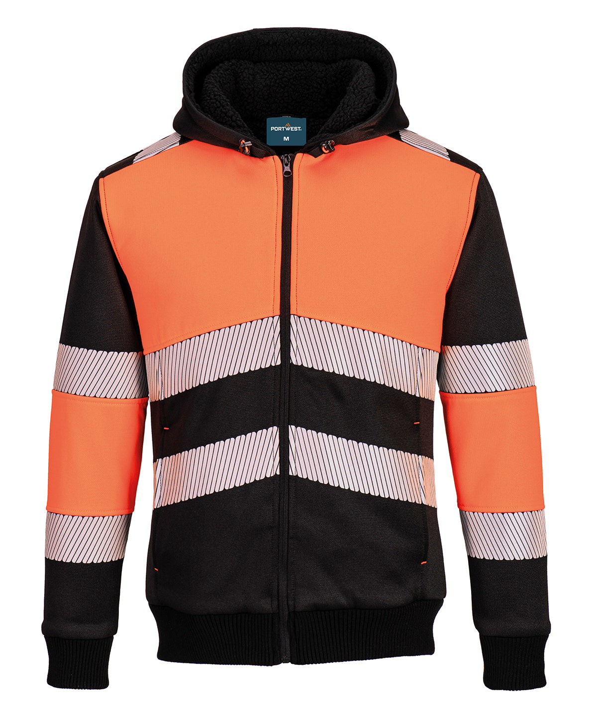 Portwest PW3 Hi-vis Class 1 Winter Hoodie (PW377) - Orange/Black