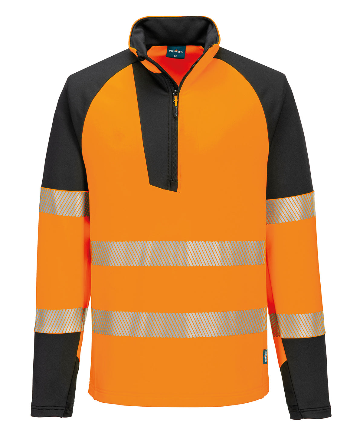 Portwest PW3 Hi-vis ¼-zip Sweatshirt (T172) - Orange/Black