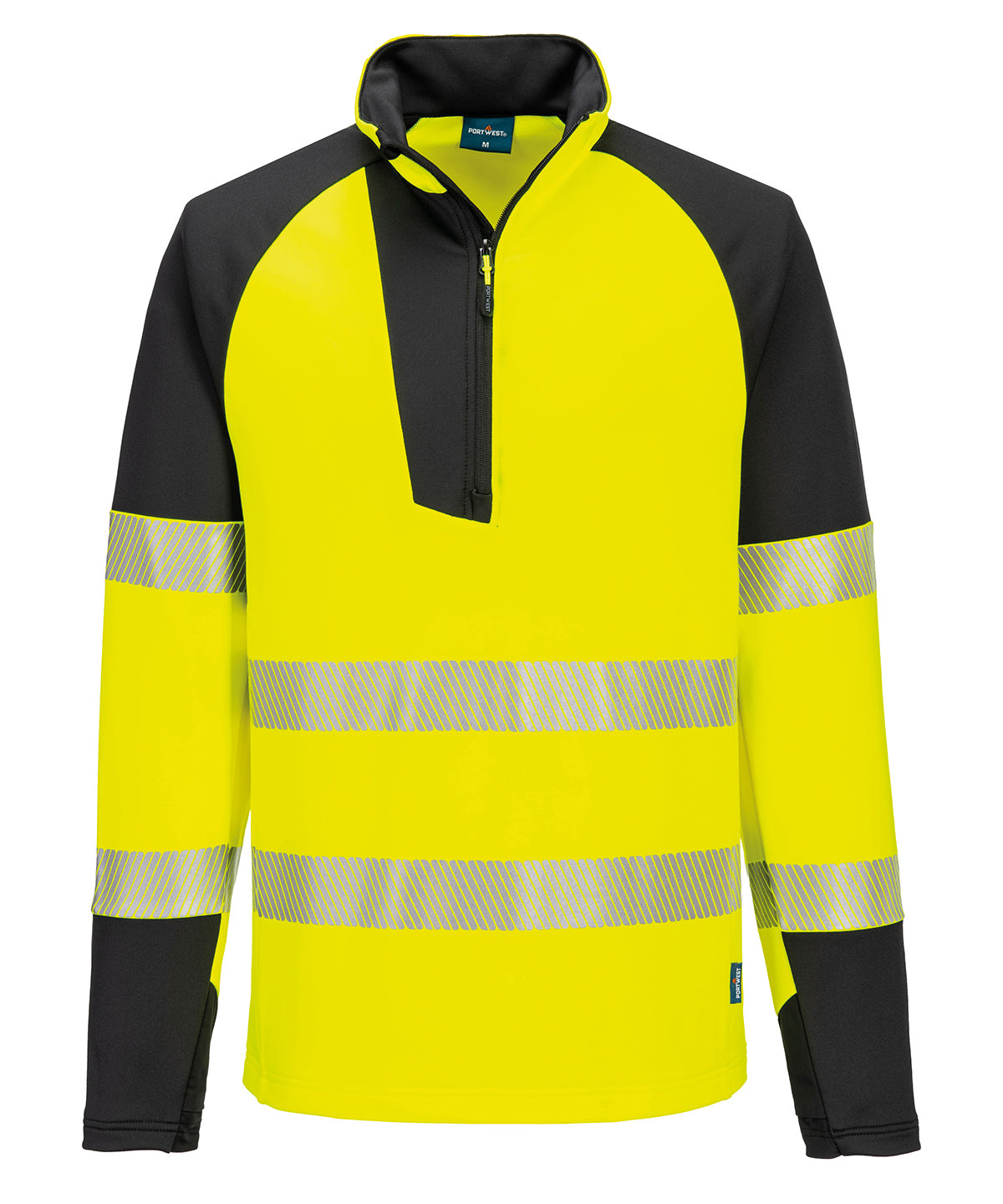 Portwest PW3 Hi-vis ¼-zip Sweatshirt (T172) - Yellow/Black