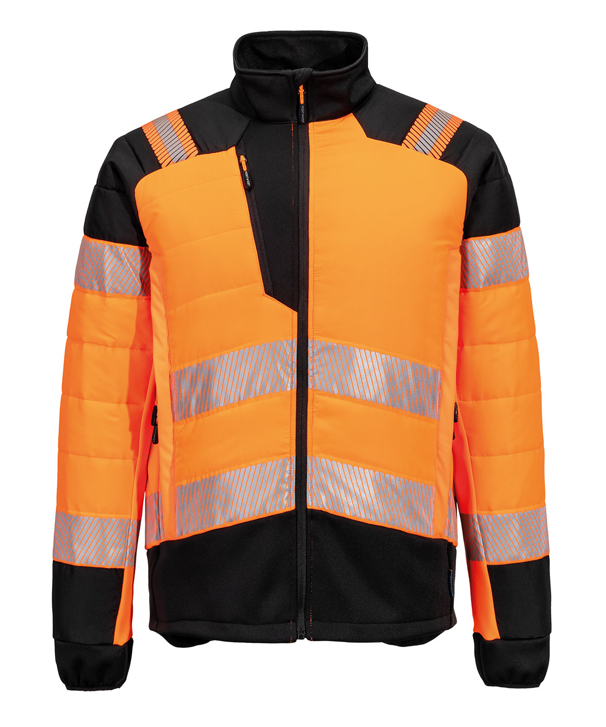 Portwest PW3 Hi-vis Hybrid Baffle Jacket (T170) - Orange/Black