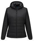 Portwest Women’s Professional Hooded Insulated Baffle Jacket (S613) - Black