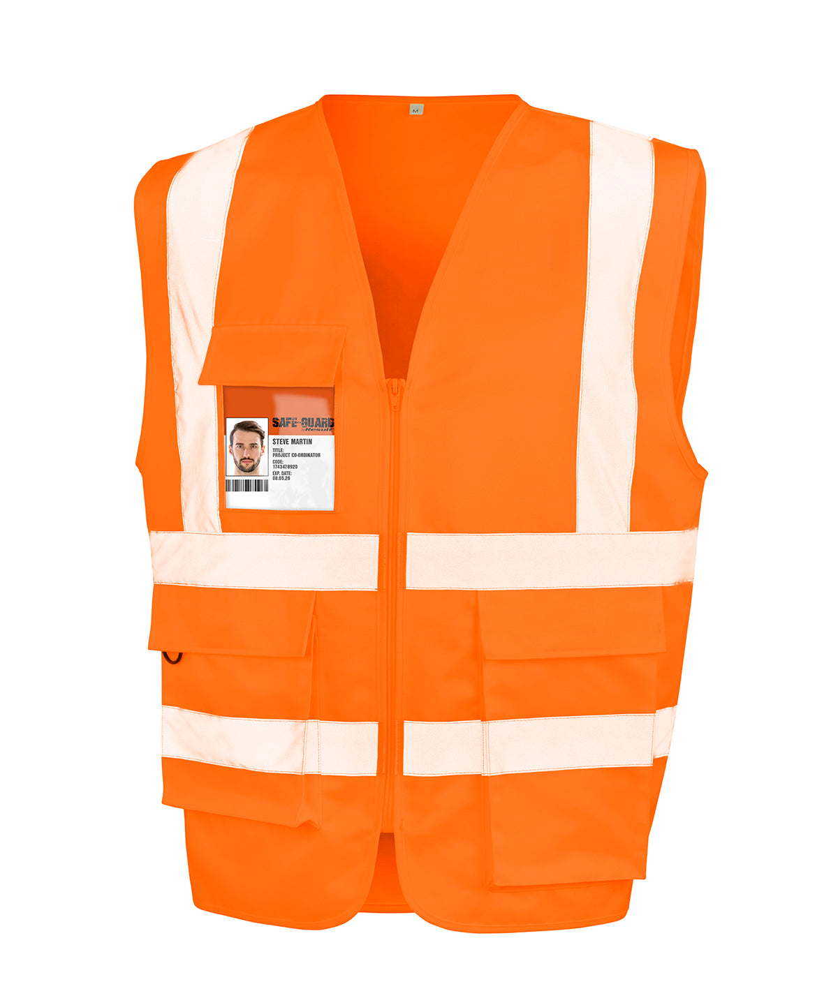 Result Safeguard Heavy Duty Polycotton Security Vest - Fluorescent Orange