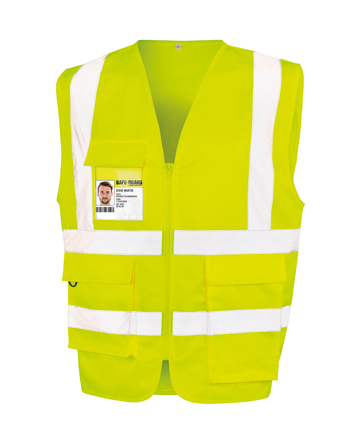 Result Safeguard Heavy Duty Polycotton Security Vest - Fluorescent Yellow