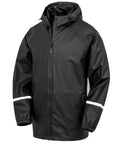 Result Recycled Prism PU Waterproof Jacket With Reflective Bands And Recycled Backing - Black