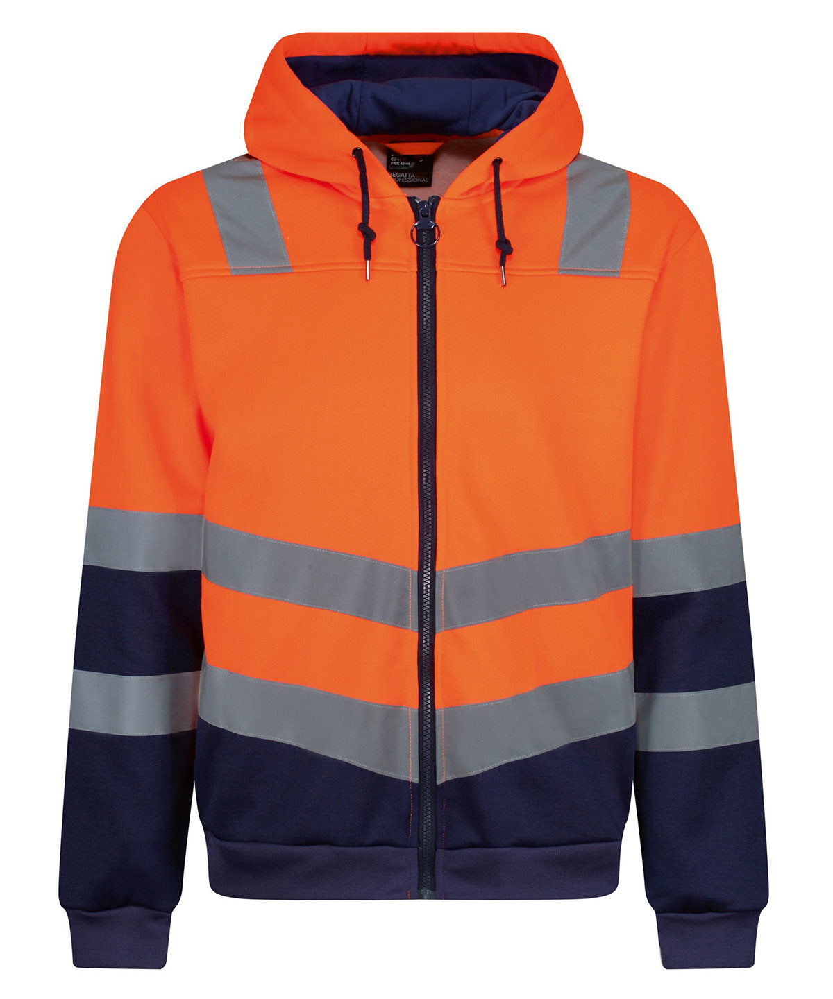 Regatta High Visibility Pro Hi-vis Full Zip Hoodie - Orange/Navy