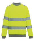 Regatta High Visibility Hi-vis Pro Contrast Crew Neck Sweatshirt - Yellow