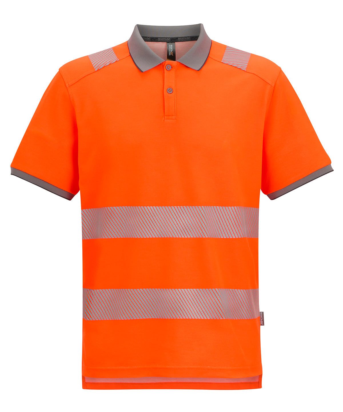Regatta High Visibility Hi-vis Pro Comfort Polycotton Polo - Black/Orange