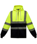 Yoko Hi-vis Zip Hoodie (HVK07) - Yellow/Navy