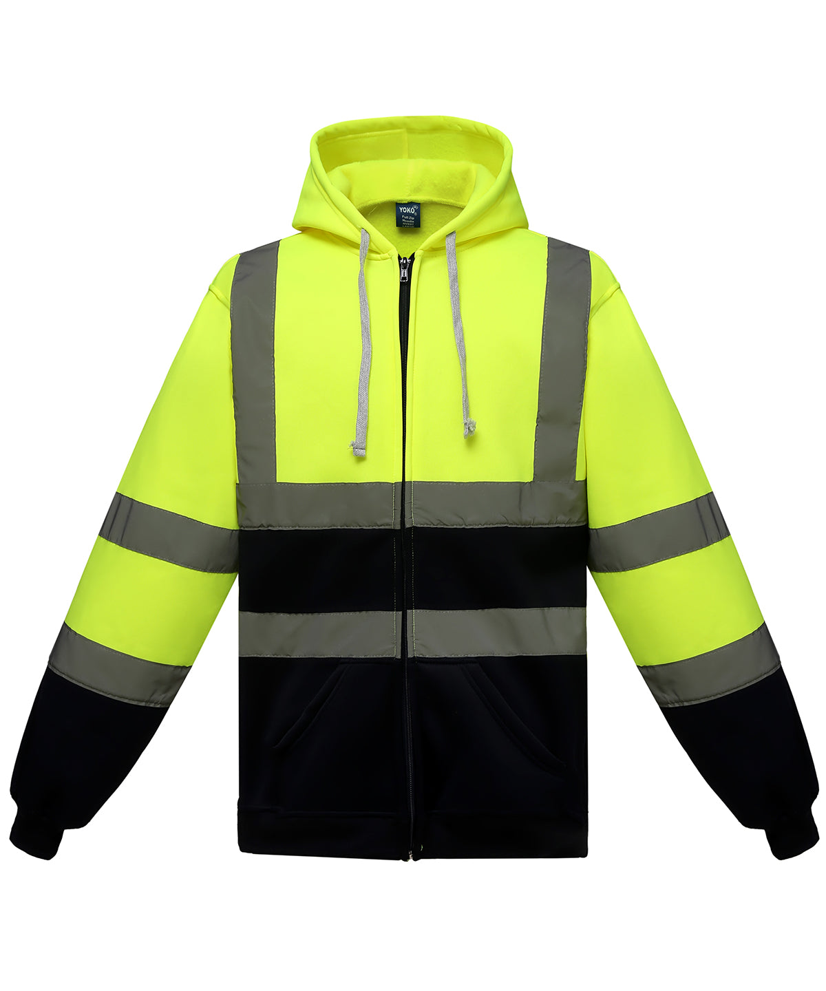 Yoko Hi-vis Zip Hoodie (HVK07) - Yellow/Navy